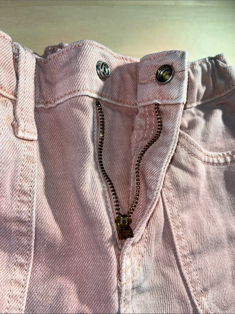 Old Navy Girls Light Pink Baggy Wide-Leg Jeans size 8